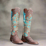 Frost Style Tall Buckaroo in Acid Turquoise with Shin Protection
