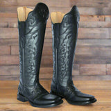 Tall Black Smooth Leather w/Shin Protection