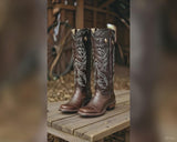 PRE-ORDER Stovepipe Tall Buckaroo In Smooth Leather Brown  - XRD Undetectable Shin Protection 18” tall shaft
