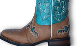 Frost Style Tall Buckaroo in Rich Dark Turquoise w/shin protection