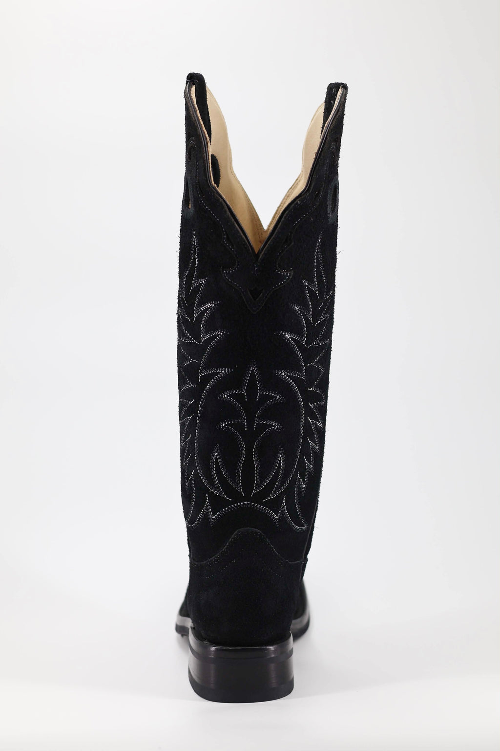 Tall 16” All BLACK ROUGHOUT BUCKAROO STOVE-PIPE BOOT