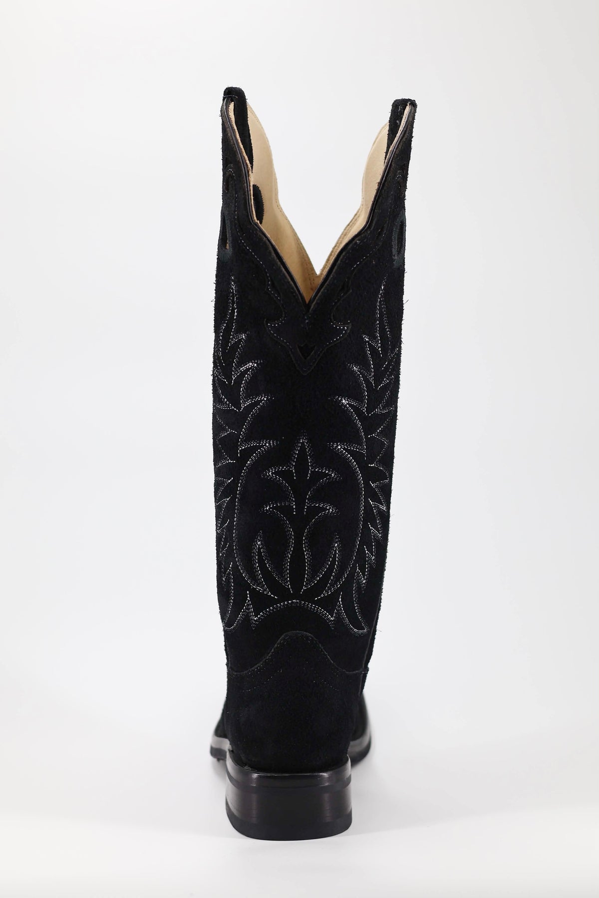 Tall 16” All BLACK ROUGHOUT BUCKAROO STOVE-PIPE BOOT