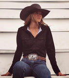 Cool Cowgirl® Perforated Cooling Shirts! Solid Black