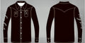Cool Cowgirl® Perforated Cooling Shirts! Solid Black with "Lacy Boots" Down Arm