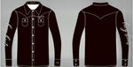 Cool Cowgirl® Perforated Cooling Shirts! Solid Black with "Lacy Boots" Down Arm