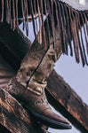 Tall Dark Brindle Hair-On w/shin protection