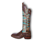 Frost Style Tall Buckaroo in Acid Turquoise with Shin Protection