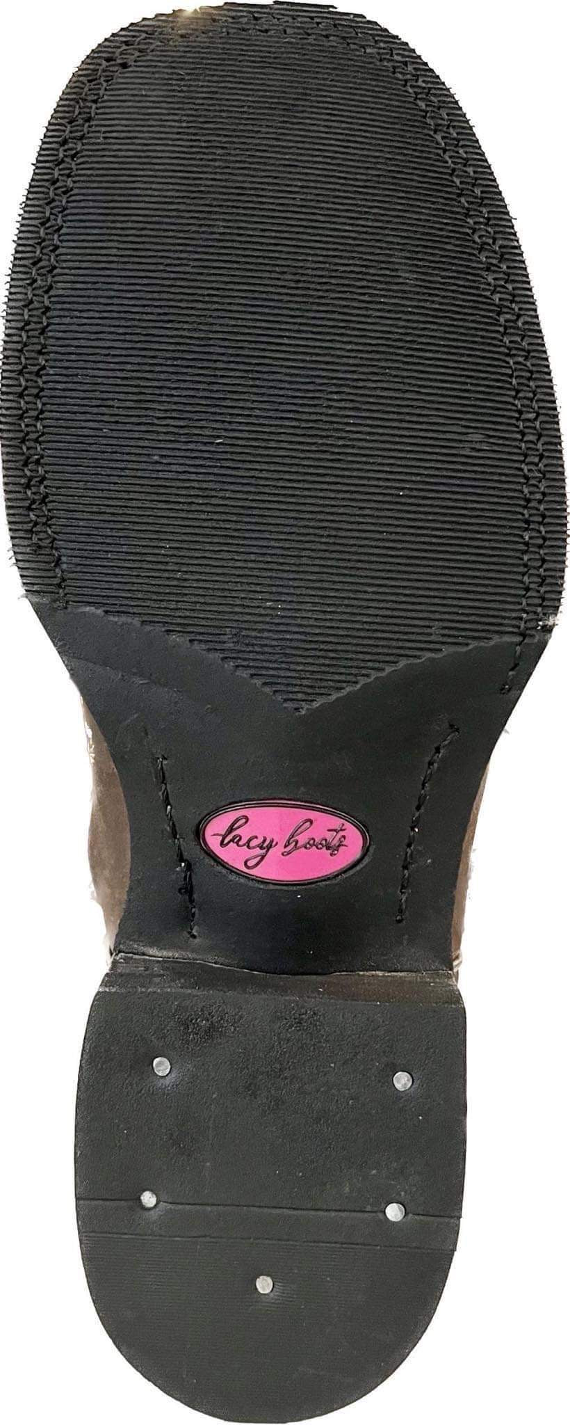 Women’s Tall Buckaroo Boot – Dark Brindle Hair-On Cowhide – XRD® Shin Protection – Wide Square Toe – 18” Shaft