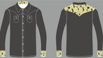 Cool Cowgirl® Perforated Cooling Shirts! Gray with Sunflower Trim