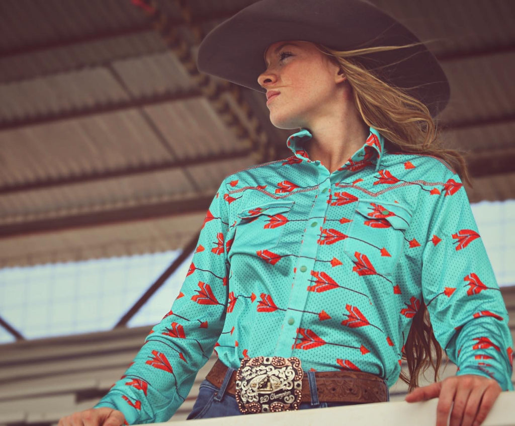 Cool Cowgirl Perforated Cooling Shirts! The Makayla Arrows Cool Cowgirl Perforated Cooling Shirts! The Makayla Arrows