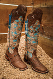 Frost Style Tall Buckaroo in Acid Turquoise with Shin Protection