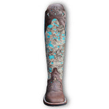 Frost Style Tall Buckaroo in Acid Turquoise with Shin Protection