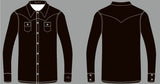 HOT Cowgirl® Shirts! Black Velvet with Black Tassels Across Back and Down Arms