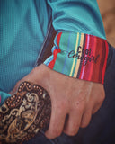Cool Cowgirl® Perforated Cooling Shirt! Turquoise with Serape Trim